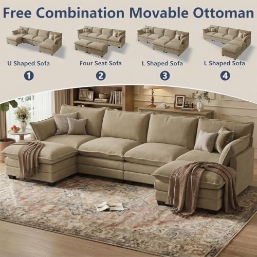 U Shaped Modular Sectional Couch, Comfy Sofa - Image 3