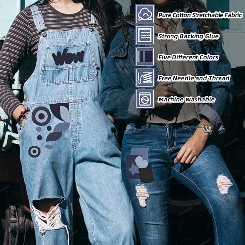KING MOUNTAIN Iron-on Repair Patch 20 Pcs Pack, Denim Patches - Image 4