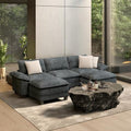 HERA'S HOUSE 124" Oversized Modular Sectional U Shaped Sofa, Chenille Blue by HERASHOUSE