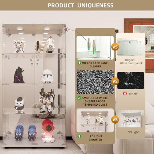 Beauty4U White Glass Display Cabinet - Image 4