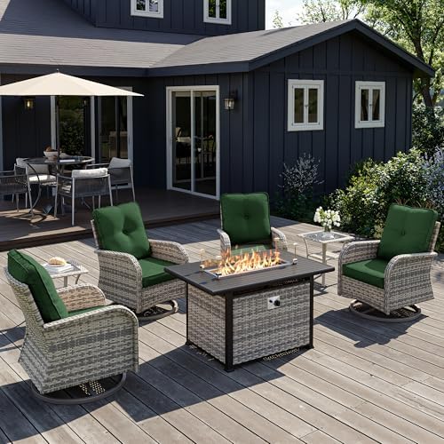 7Pcs Patio Rocking Swivel Chair by MuphyersPatioFurniture