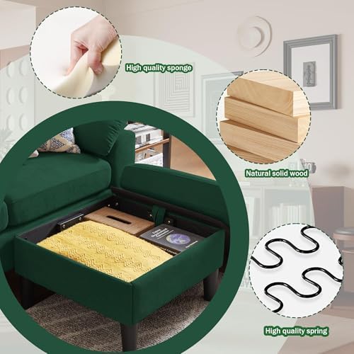 79" Convertible Sectional Sofa Set, Modern Linen Small L Shaped Couch - Image 3