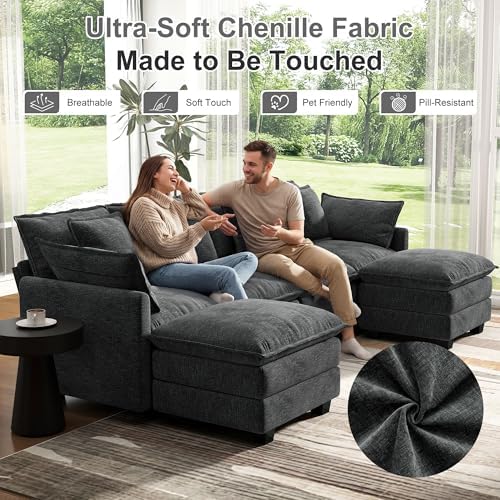 Hanherry 107" Cloud Couch Sectional Modular Sofa, Deep Seat Couches - Image 5