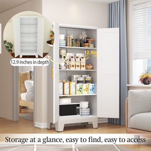 White Metal Storage Cabinet - Image 4