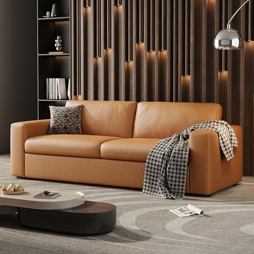 82.7'' Leather Sofa, 3-Seat Comfy Sectional Couch - Image 4