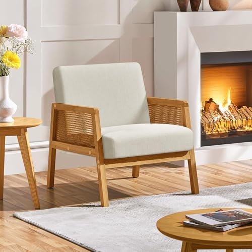 Yaheetech Rattan Accent Chair, Boho Vintage Armchair - Image 4
