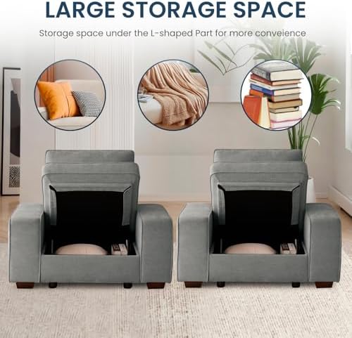 TEKAMON 45" Accent Chair with Seat Storage, Oversized Single Sofa Chair - Image 4