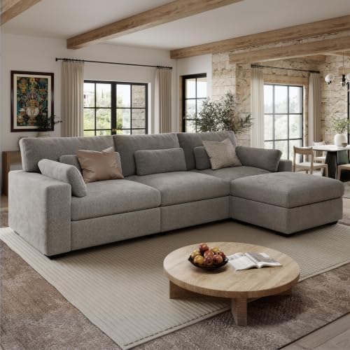 WorthFurni 113.4'' Modular Sectional Sofa, L Shaped Oversized Extra Deep Couches by WorthFurni