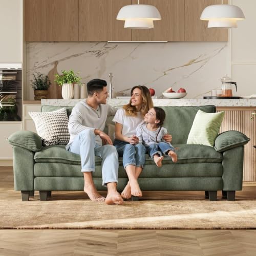 LINSY HOME 90" Modular Cloud Love Seat Sofa, Corduroy Soft Sectional Couch - Image 6