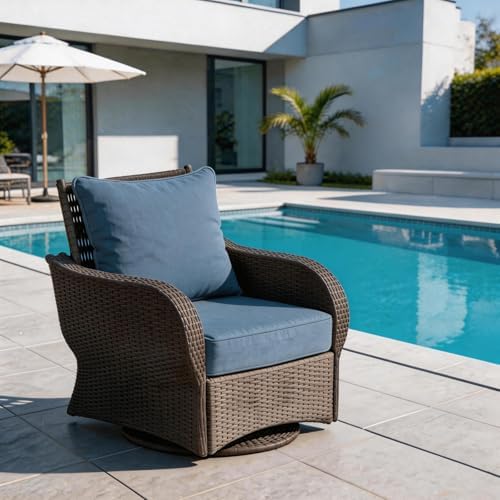 COZYVIDA Patio Seat Cushions, Light Blue - Image 3