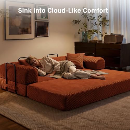 79" Convertible Sofa Bed, Boneless Sleeper Futon Couch - Image 6