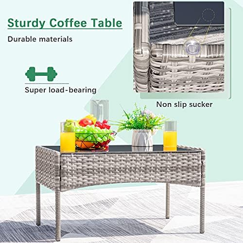 Greesum Patio Furniture 4 Pieces Conversation Sets - Image 6