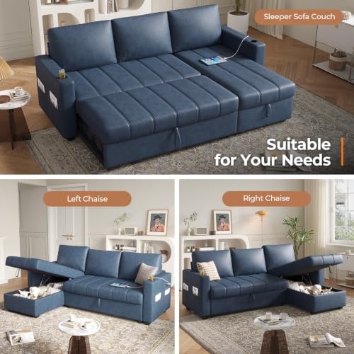 COPIAE 89 inch L-Shaped Sectional Sofa Sleeper - Image 4