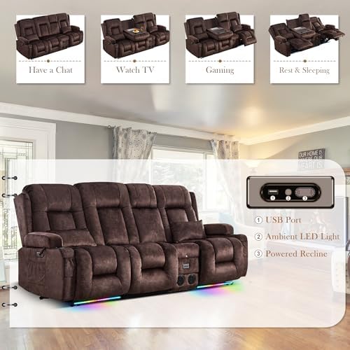 TUNYI Power Loveseat Recliner Sofa - Image 3