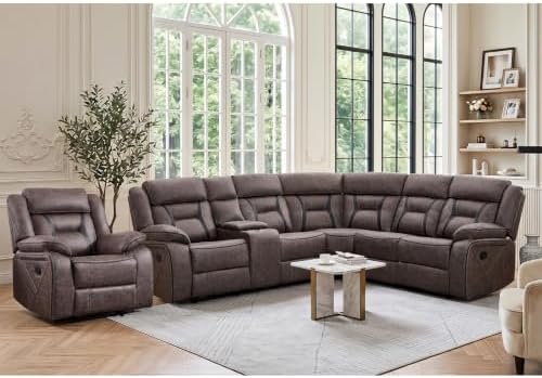 EBELLO Faux Leather Reclining Sectional Sofa Set - Image 7