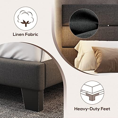 WEEWAY King Size Fabric Bed Frame - Image 6