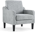 VINGLI Grey Accent Chair, Chenille Upholstered Armchair by VINGLI