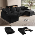 142" Boneless Couch with Storage, 48.6" Extra Deep-High Seat Modular Sectional by LOOFRA