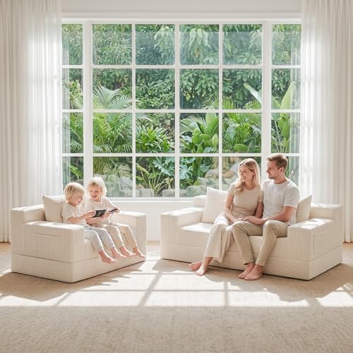 Convertible Sofa Bed, Small Boneless Couch & Boneless Loveseat, Pull Out Couch - Image 2