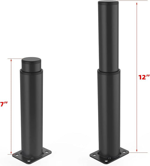 7"-12" Metal Adjustable Legs, Adjustable Height Replacement Legs - Image 2