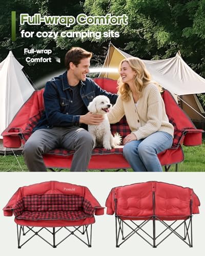 Padded Double Camping Chair Loveseat Oversized Camping Couch - Image 4