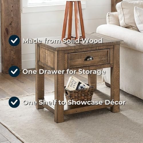Martin Svensson Home Monterey Solid Wood End Table, Reclaimed Natural - Image 5