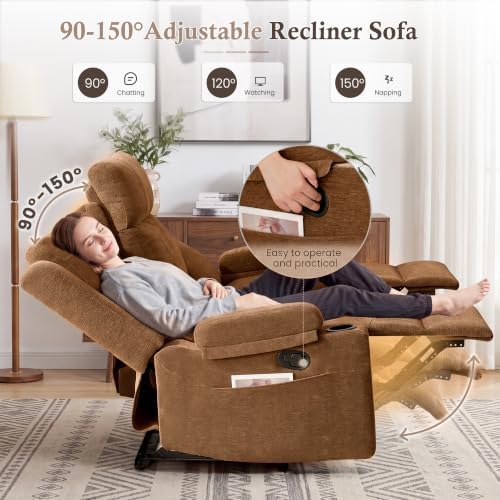 3 Seater Recliner Sofa with Console, RV Loveseat Reclining Couch with Drop Down - Image 3
