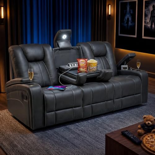 Home Theater Seating, Reclining Sofa, 3X Recliner Sofa by ReclineFlow