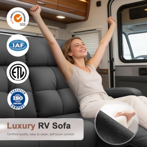 Reclining Loveseat Sofa, RV Loveseats Recliner Sofas Wall Hugger, Double - Image 3