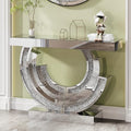 Silver Mirrored Console Table, 42.9" Rectangle Sofa Table by Unknown