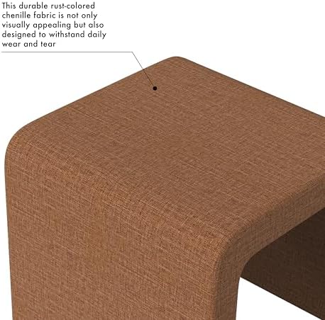 HomePop 22" Modern Arch Chenille Ottoman - Image 4