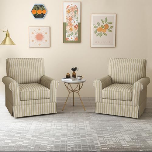 INZOY Swivel Accent Chair Set of 2, Mid Century Modern Reading Chair, by INZOY