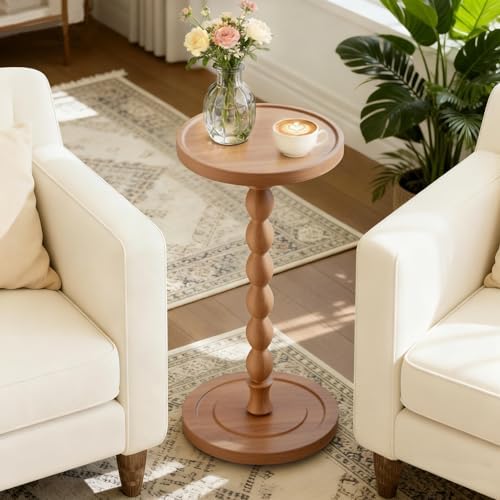 Small Round Side Table, Rubberwood‌ Drink Table - Image 2