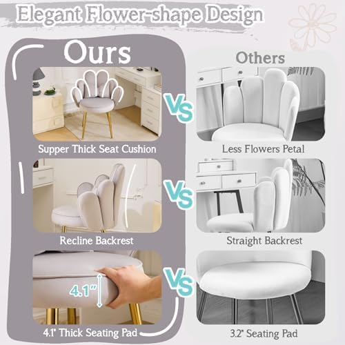 VINGLI Petal Makeup Vanity Chair - Image 3