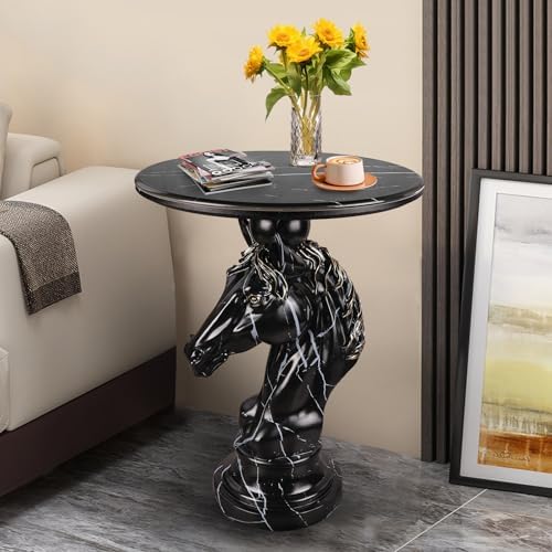 Modern Black-Striped Horse Sculpture Table by Gurdenidea