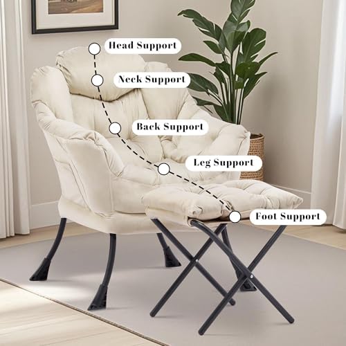 Lazy Chair with Ottoman, Comfy Reading Chair - Image 7