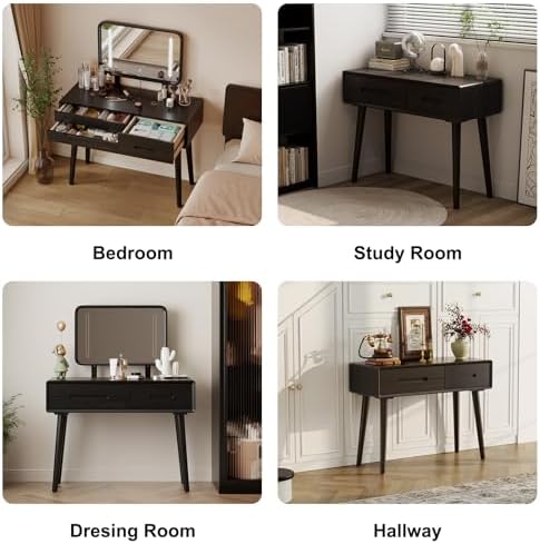 Solid Wood Small Makeup Vanity Desk Mirror - Image 3