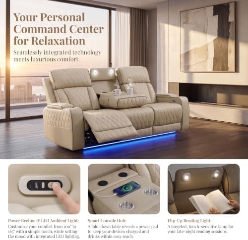 Power Reclining Leather Sectional Sofa - Image 3