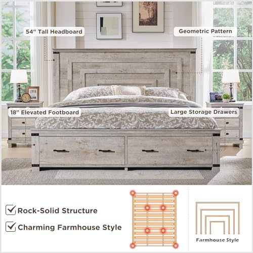 RedLemon 54" Farmhouse King Bed Frame - Image 3