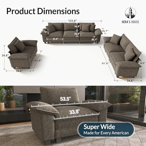 HERA'S HOUSE 3 Pieces Modular Sectional Couch Set - Image 2