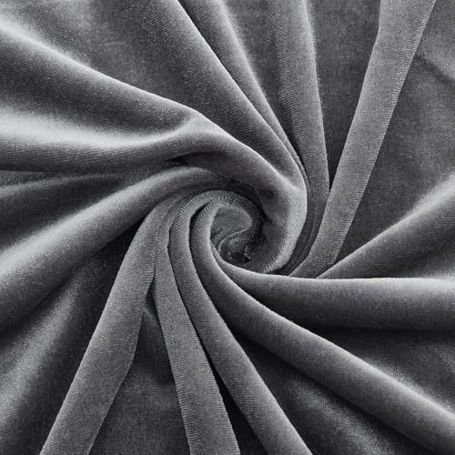 Grey Velvet Fabric by The Yard, 5 Yards - Image 4