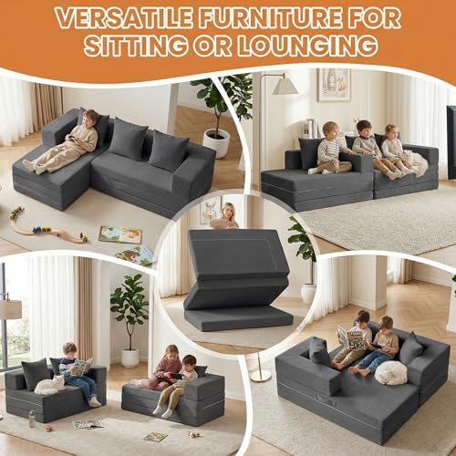 Boneless Couch Small, Convertible Sleeper Sofa Bed, Mini Modular Sectional Sofa - Image 4