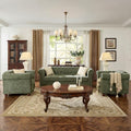 Modern 3-Piece Chesterfield Sofa Set, Chenille Sofa & 2 Armchairs by MordenFortFurniture