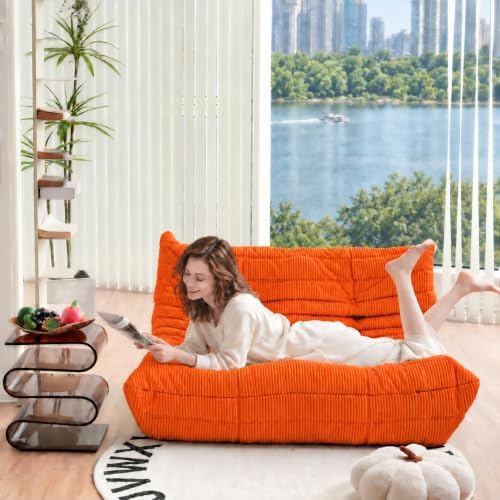 N&V Fireside Loveseat, Mid Century Armless Twin Size Floor Sofa, Soft Premium - Image 7