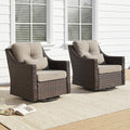 CHITA 2 Pieces Patio Wicker Chair, 360° Rocking Swivel Outdoor Rattan Chair by Unknown