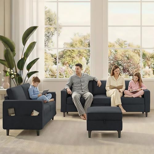 ijuicy 2PCS Sectional Sofa Set, Modern Linen 5 Seater Couch - Image 7