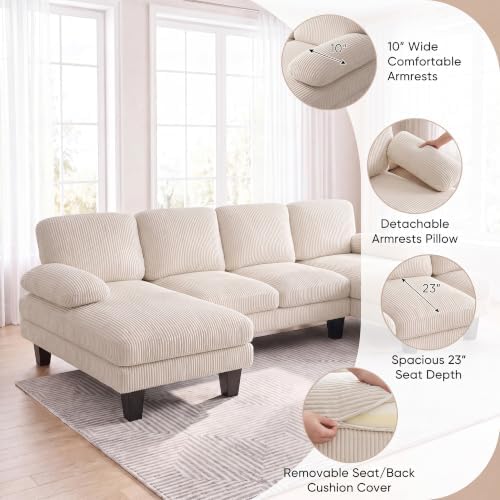 Homall 105" U-Shaped Sectional Couches, Sofa Couch - Image 4