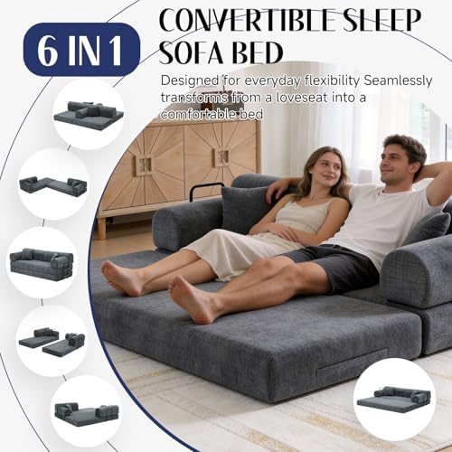 78.8" Convertible Sofa Bed, High Back Boneless Couch - Image 6