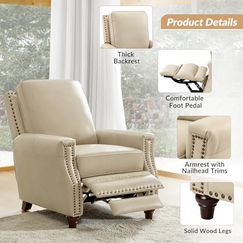 HULALA HOME Genuine Leather Manual Recliners Set of 2 - Image 5