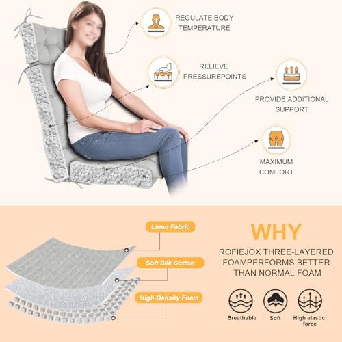 Rocking Chair Cushions Indoor High Back Set - Image 2